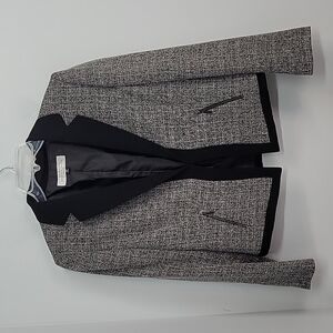 TAHARI Arthur S. Levine Black White Tweed Blazer Jacket